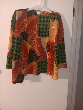 Alberto Makali Multicolor Patchwork Midi Skirt - Green, Rust, Black